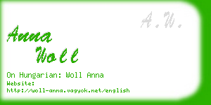 anna woll business card